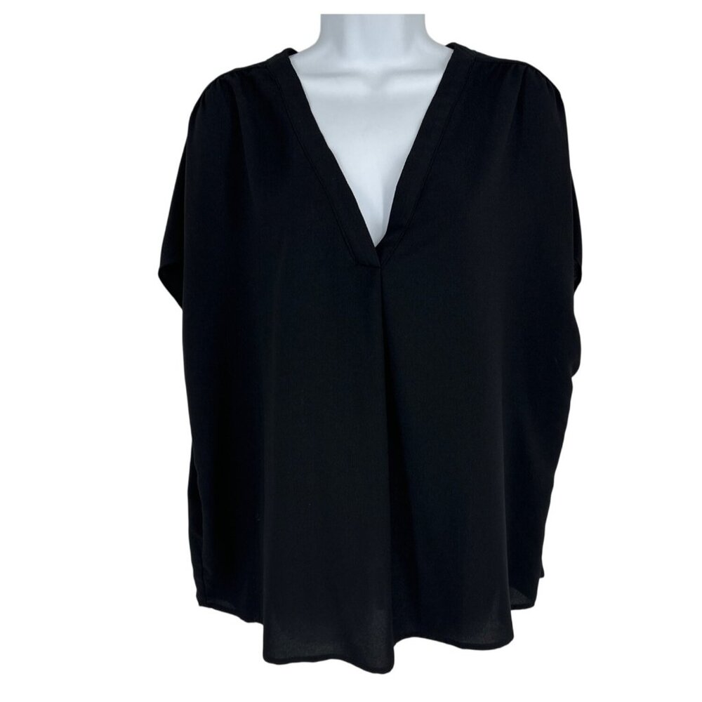 Banana Republic Black V-Neck Sleeveless Blouse Womens Size XXL